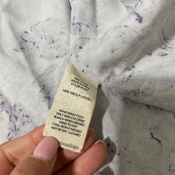 Soft Surroundings Sardinia Floral Blue Tencel Top - Picture 6 of 7